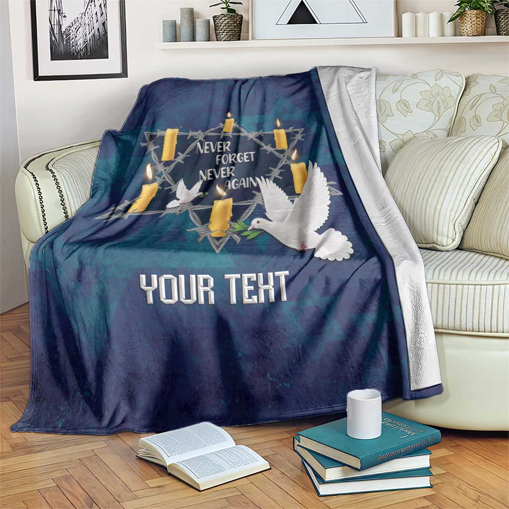 Personalised Israel Holocaust Remembrance Day Blanket Yom HaShoah Never Forget Never Again