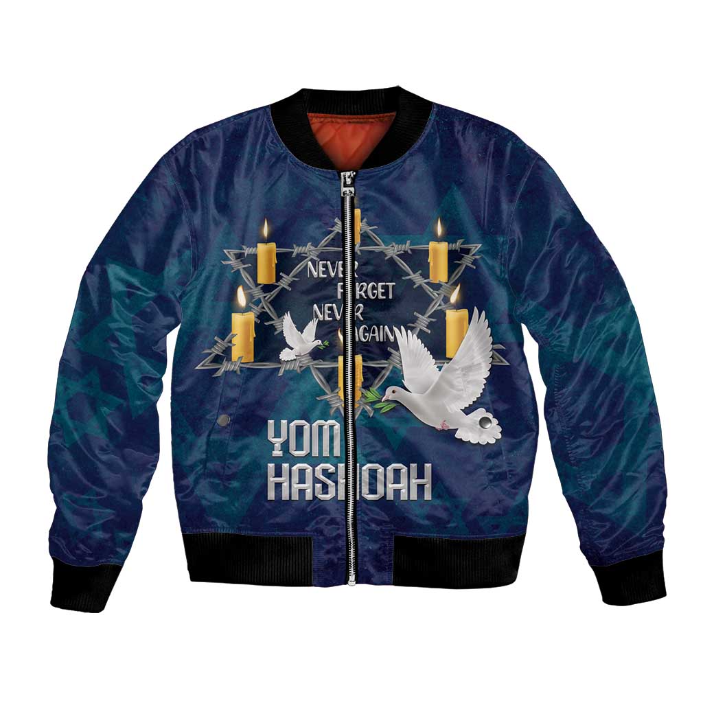 Personalised Israel Holocaust Remembrance Day Bomber Jacket Yom HaShoah Never Forget Never Again