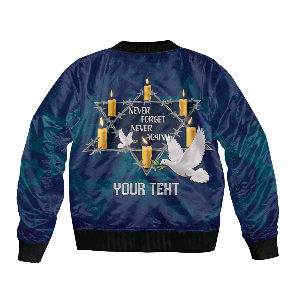 Personalised Israel Holocaust Remembrance Day Bomber Jacket Yom HaShoah Never Forget Never Again