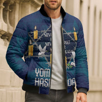 Personalised Israel Holocaust Remembrance Day Bomber Puffer Jacket Yom HaShoah Never Forget Never Again