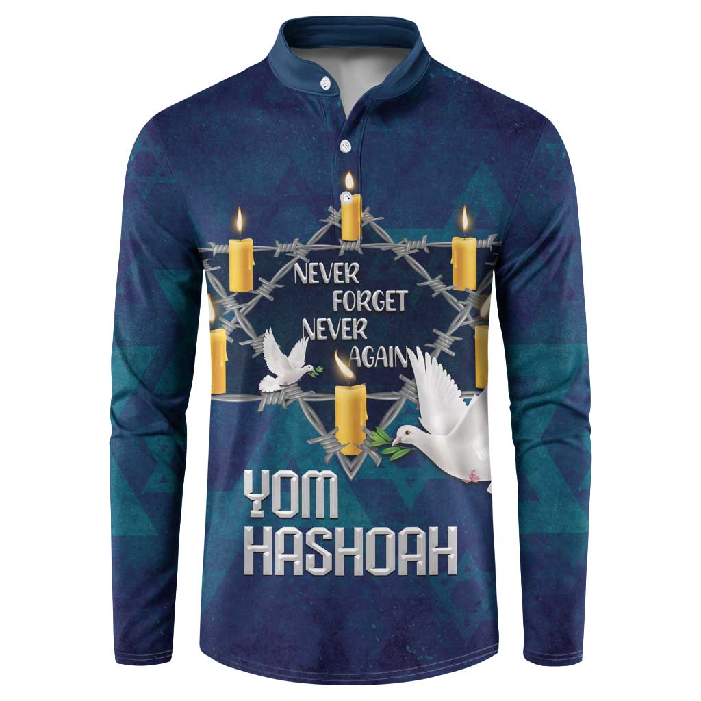 Personalised Israel Holocaust Remembrance Day Button Sweatshirt Yom HaShoah Never Forget Never Again