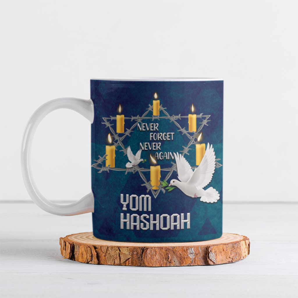 Personalised Israel Holocaust Remembrance Day Ceramic Mug Yom HaShoah Never Forget Never Again
