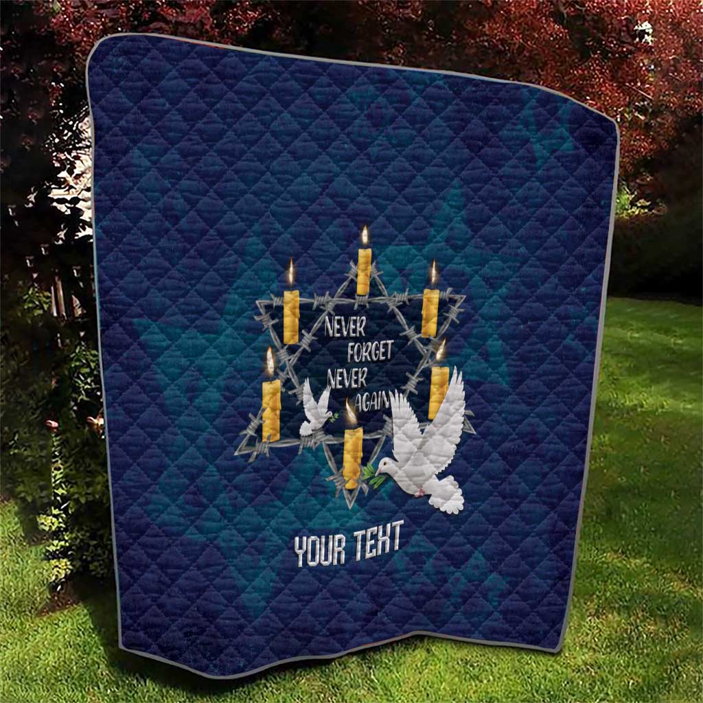 Personalised Israel Holocaust Remembrance Day Quilt Yom HaShoah Never Forget Never Again