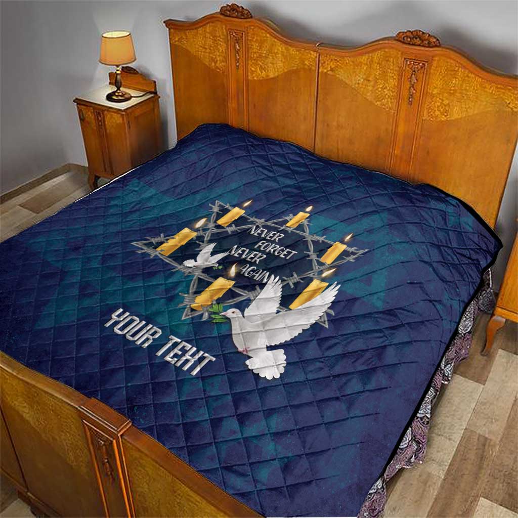 Personalised Israel Holocaust Remembrance Day Quilt Yom HaShoah Never Forget Never Again