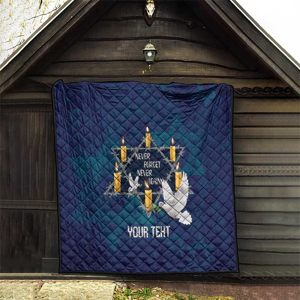 Personalised Israel Holocaust Remembrance Day Quilt Yom HaShoah Never Forget Never Again