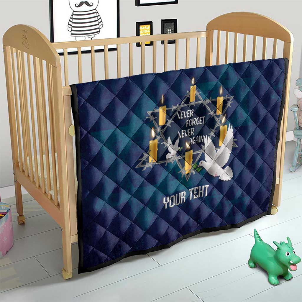 Personalised Israel Holocaust Remembrance Day Quilt Yom HaShoah Never Forget Never Again