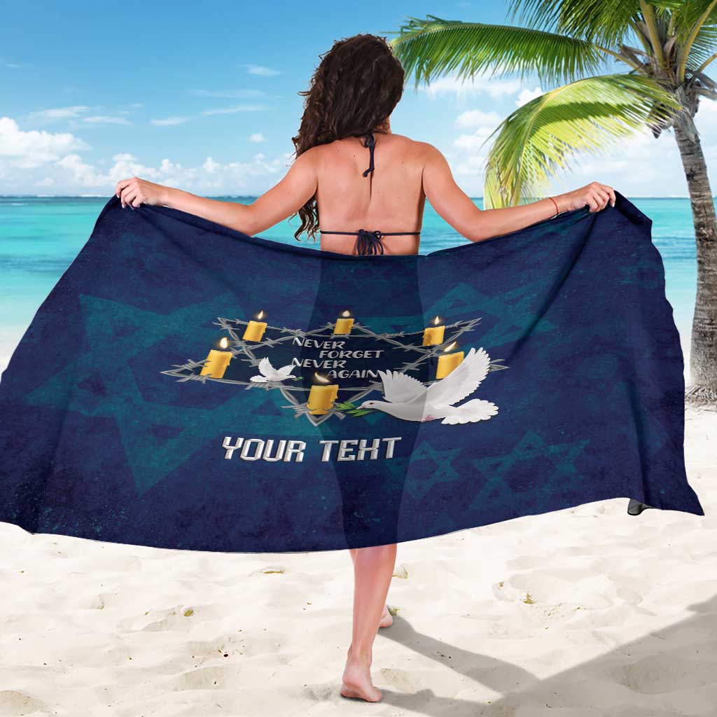 Personalised Israel Holocaust Remembrance Day Sarong Yom HaShoah Never Forget Never Again
