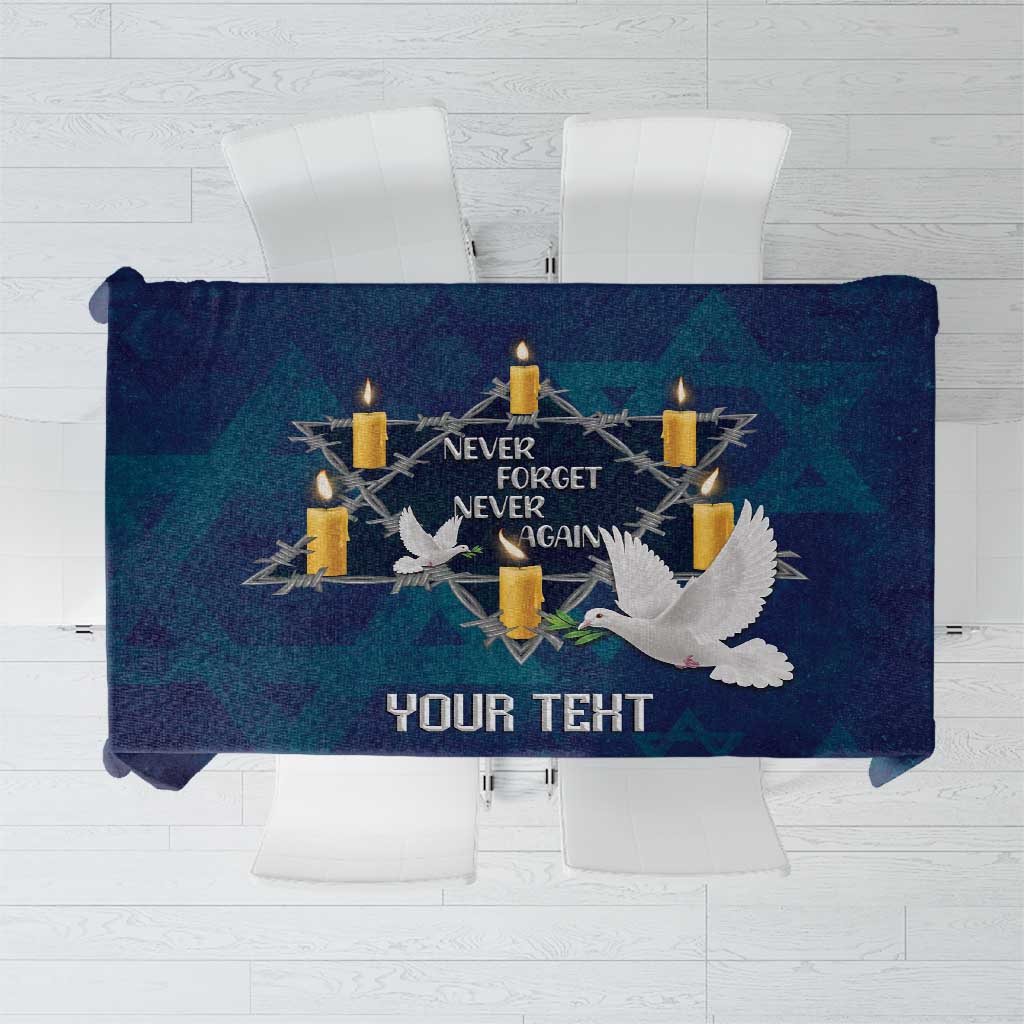 Personalised Israel Holocaust Remembrance Day Tablecloth Yom HaShoah Never Forget Never Again