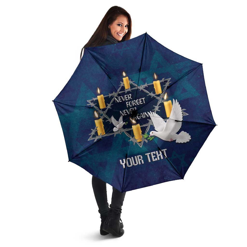 Personalised Israel Holocaust Remembrance Day Umbrella Yom HaShoah Never Forget Never Again