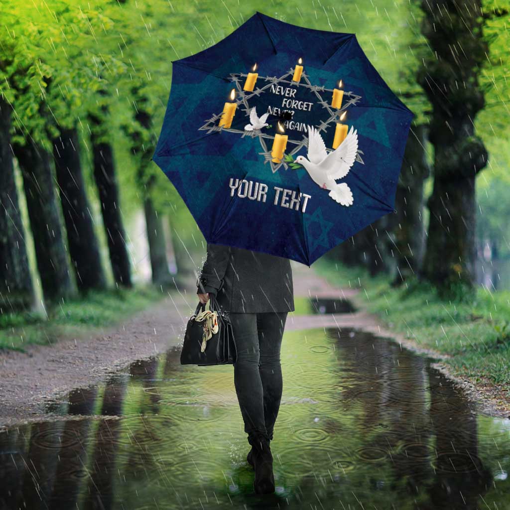Personalised Israel Holocaust Remembrance Day Umbrella Yom HaShoah Never Forget Never Again