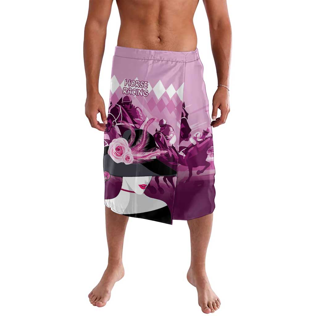 Girls pink graphic horse racing swim shorts with elastic waistband