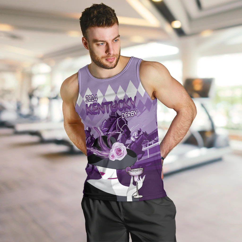 2024 Kentucky Horse Racing Men Tank Top Derby Mint Julep Girl - Purple Pastel - Wonder Print Shop