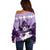 2024 Kentucky Horse Racing Off Shoulder Sweater Derby Mint Julep Girl - Purple Pastel - Wonder Print Shop