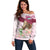 Kentucky Horse Racing Off Shoulder Sweater Derby Mint Julep With Roses - Wonder Print Shop