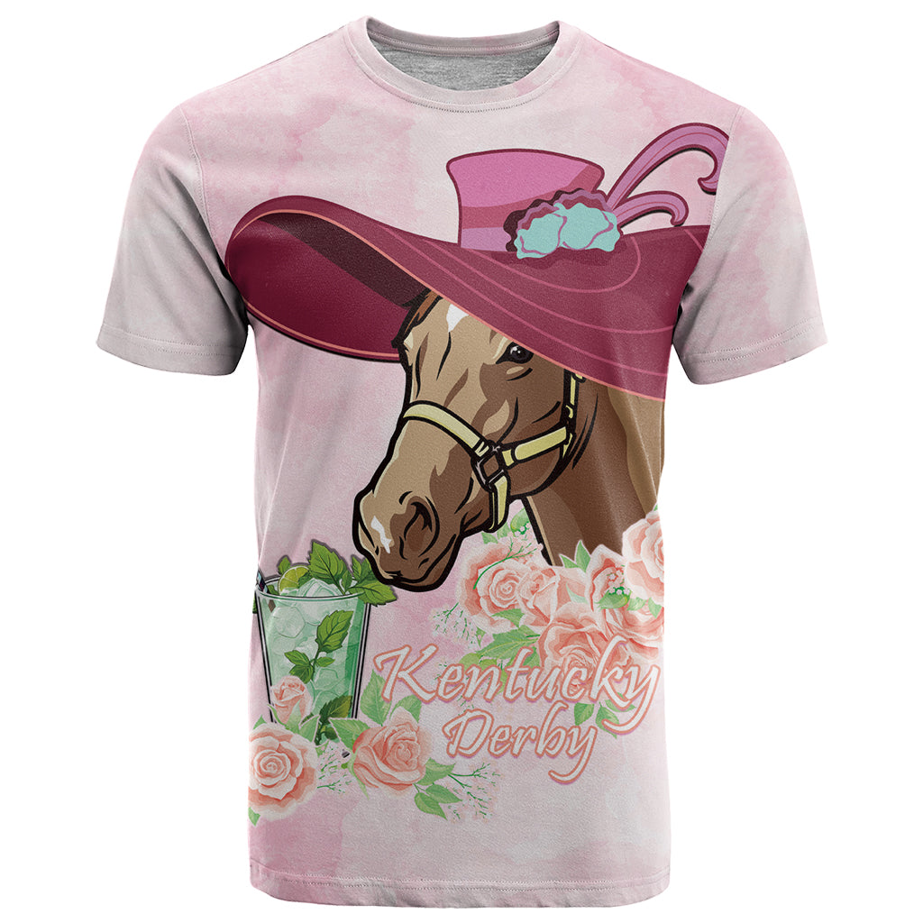 Kentucky Horse Racing T Shirt Derby Mint Julep With Roses