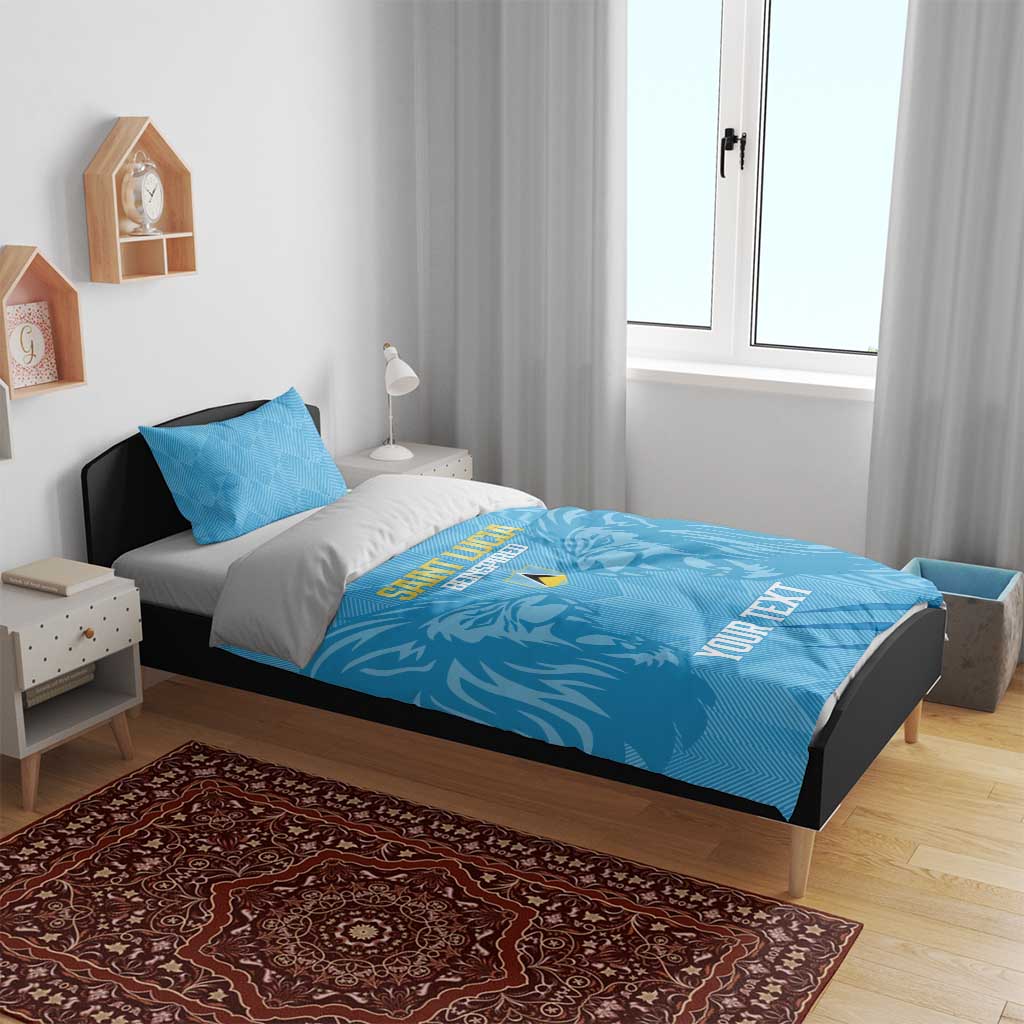 Custom Saint Lucia Cricket Bedding Set Go Champions Beinspired