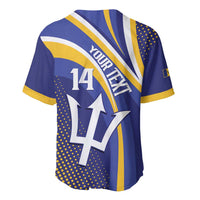Blue cricket jersey with yellow trim, name text and white number 14 on back