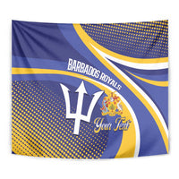 Custom Barbados Royals Cricket Tapestry Go Champions Tridents Yellow Version