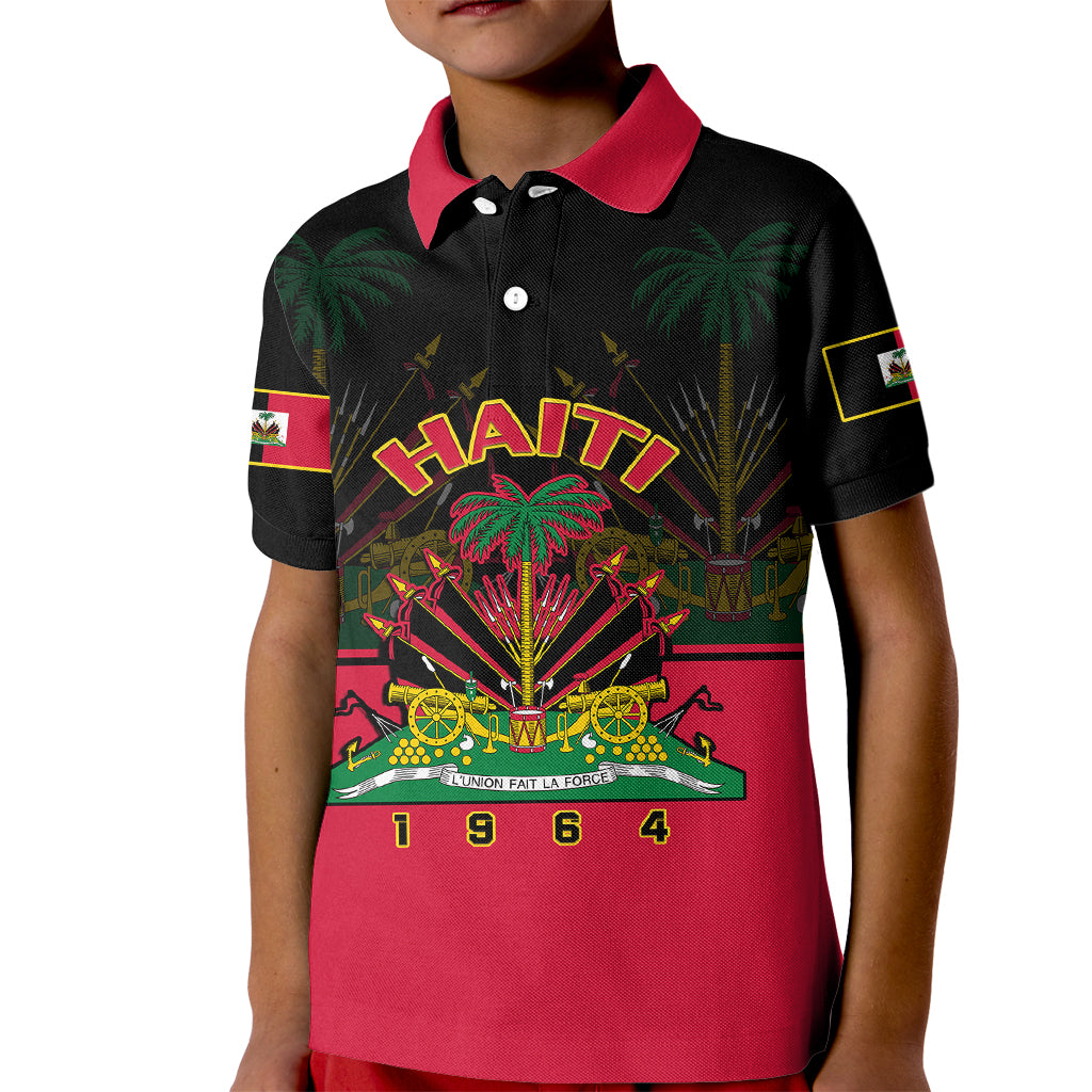 Personalised Haiti 1964 Kid Polo Shirt Coat Of Arms Flag Style - Wonder Print Shop