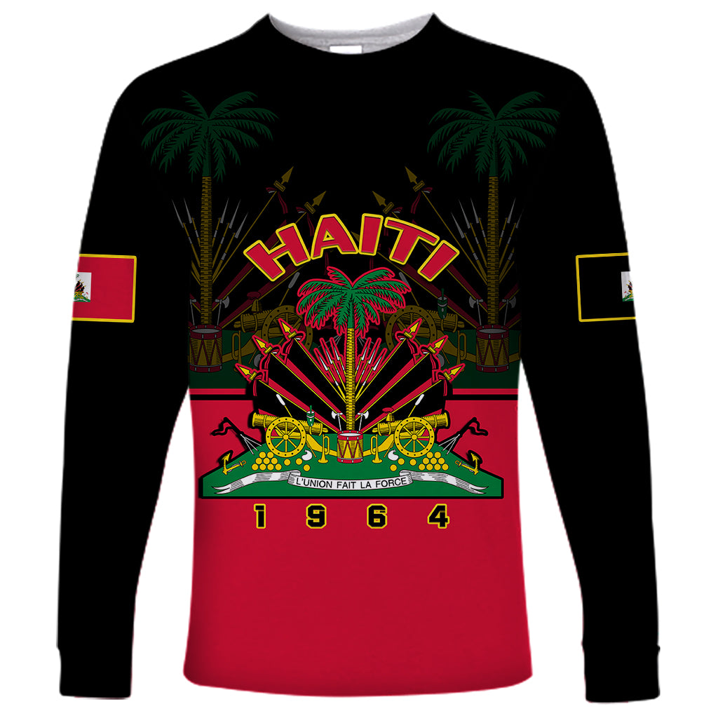 Personalised Haiti 1964 Long Sleeve Shirt Coat Of Arms Flag Style - Wonder Print Shop