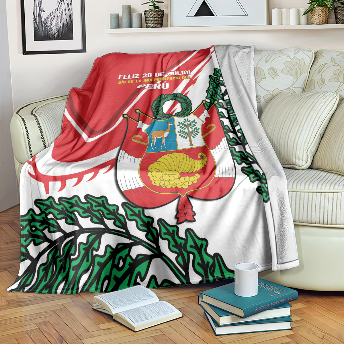 Peru Independence Day Blanket Peruvian Coat Of Arms Feliz 28 de Julio