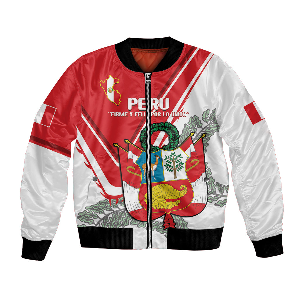 Peru Independence Day Bomber Jacket Peruvian Coat Of Arms Feliz 28 de Julio - Wonder Print Shop