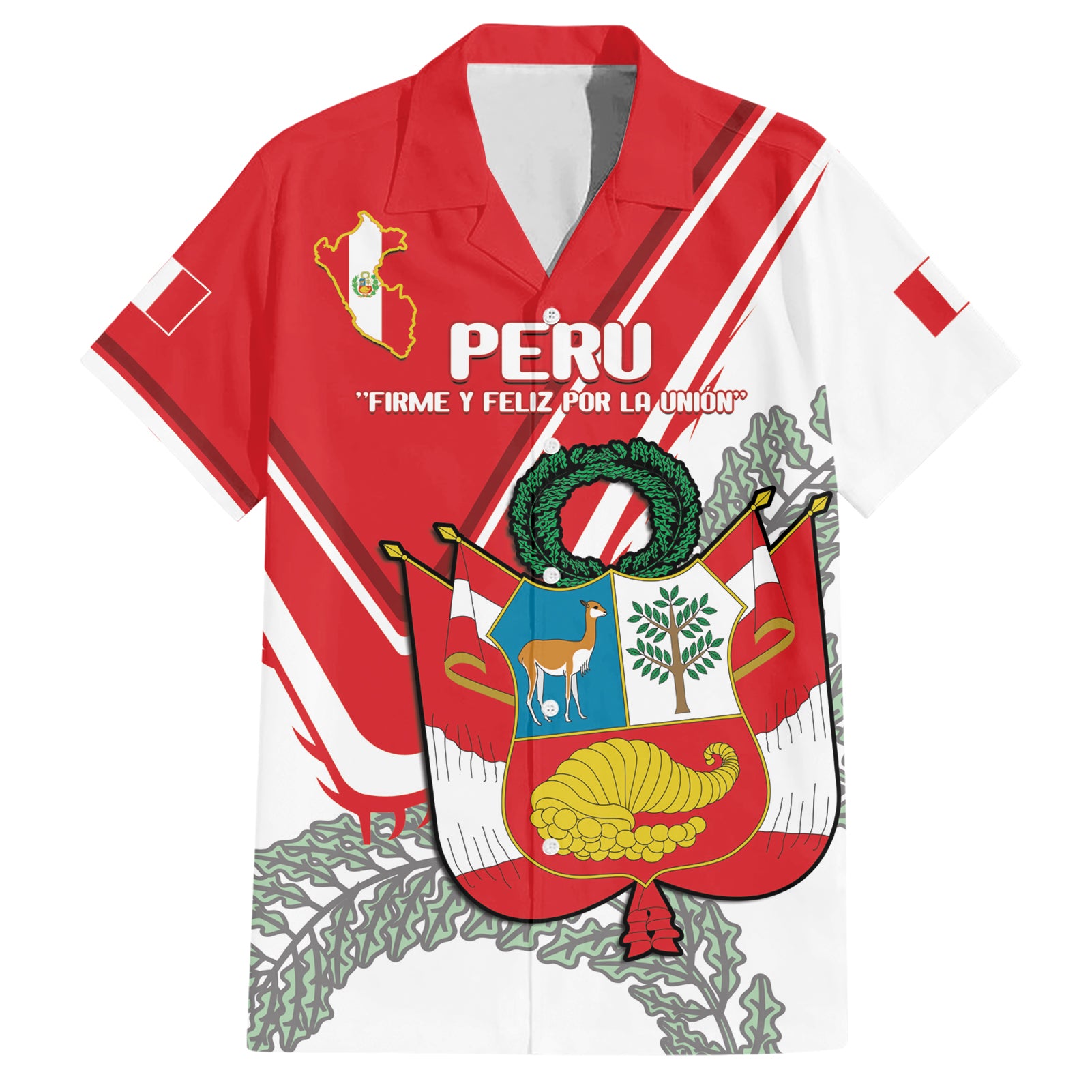 Peru Independence Day Hawaiian Shirt Peruvian Coat Of Arms Feliz 28 de Julio - Wonder Print Shop