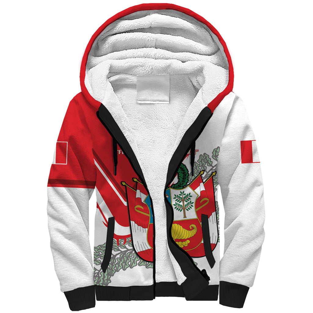 Peru Independence Day Sherpa Hoodie Peruvian Coat Of Arms Feliz 28 de Julio - Wonder Print Shop