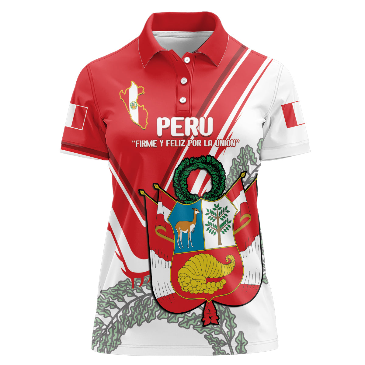 Peru Independence Day Women Polo Shirt Peruvian Coat Of Arms Feliz 28 de Julio - Wonder Print Shop