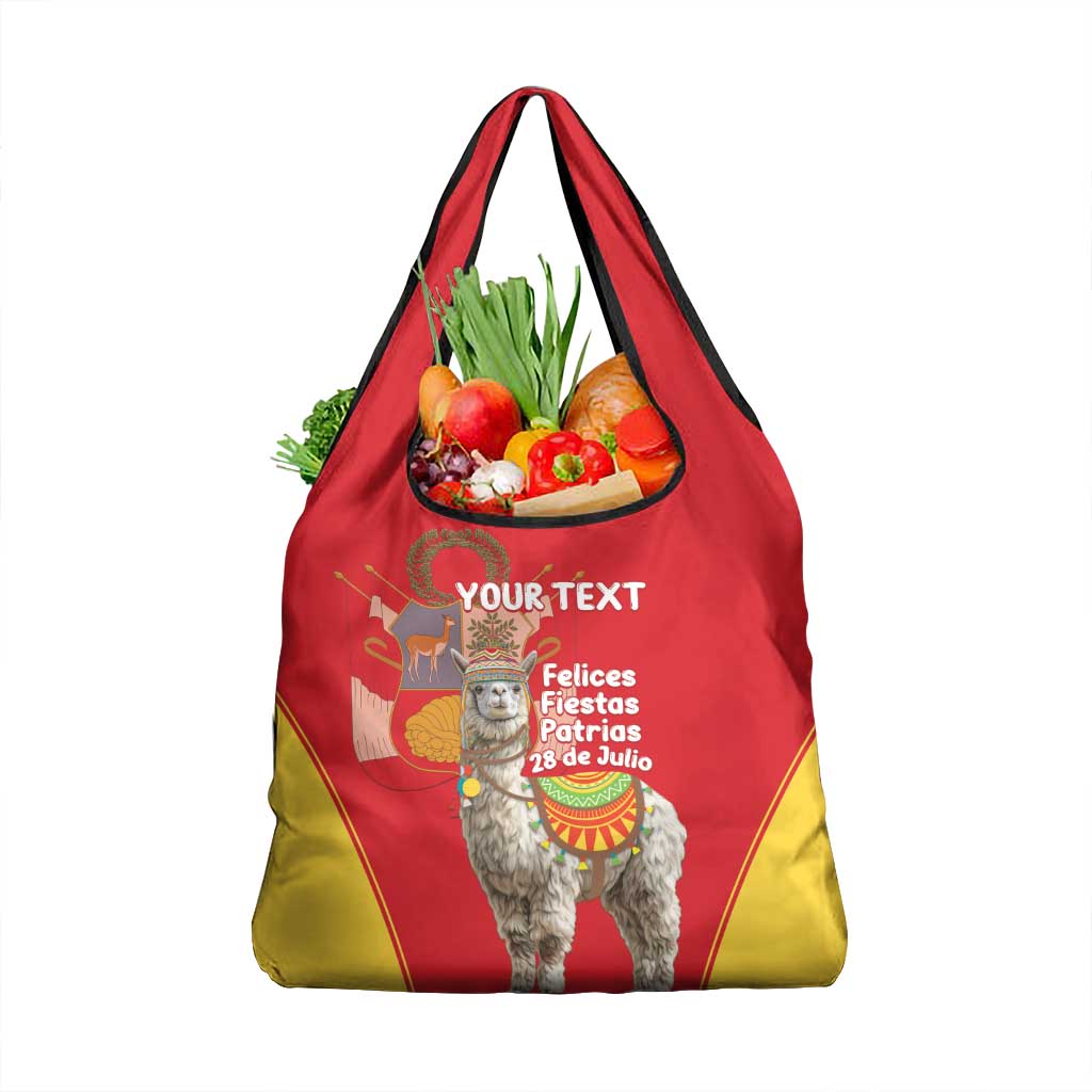 Personalised Peru Independence Day Grocery Bag Peruvian Alpaca Feliz 28 de Julio