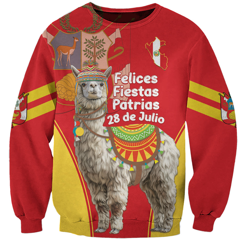 Personalised Peru Independence Day Sweatshirt Peruvian Alpaca Feliz 28 de Julio - Wonder Print Shop