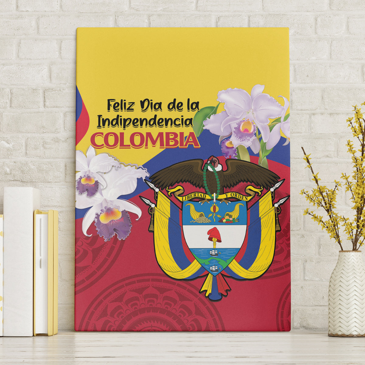 Colombia Independence Day Canvas Wall Art Feliz Dia de la Independencia - Wonder Print Shop