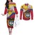 Colombia Independence Day Couples Matching Off The Shoulder Long Sleeve Dress and Long Sleeve Button Shirt Feliz Dia de la Independencia