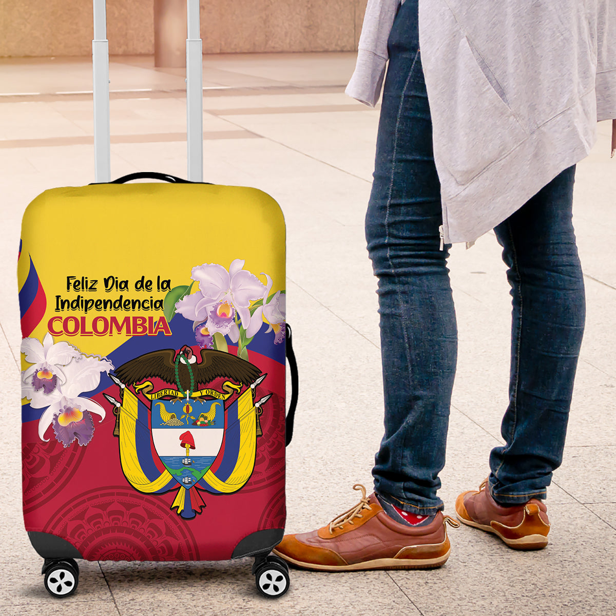 Colombia Independence Day Luggage Cover Feliz Dia de la Independencia - Wonder Print Shop