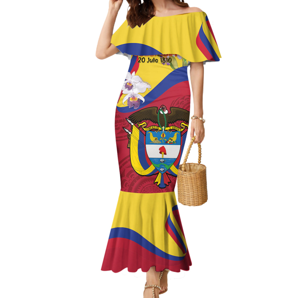 Colombia Independence Day Mermaid Dress Feliz Dia de la Independencia - Wonder Print Shop