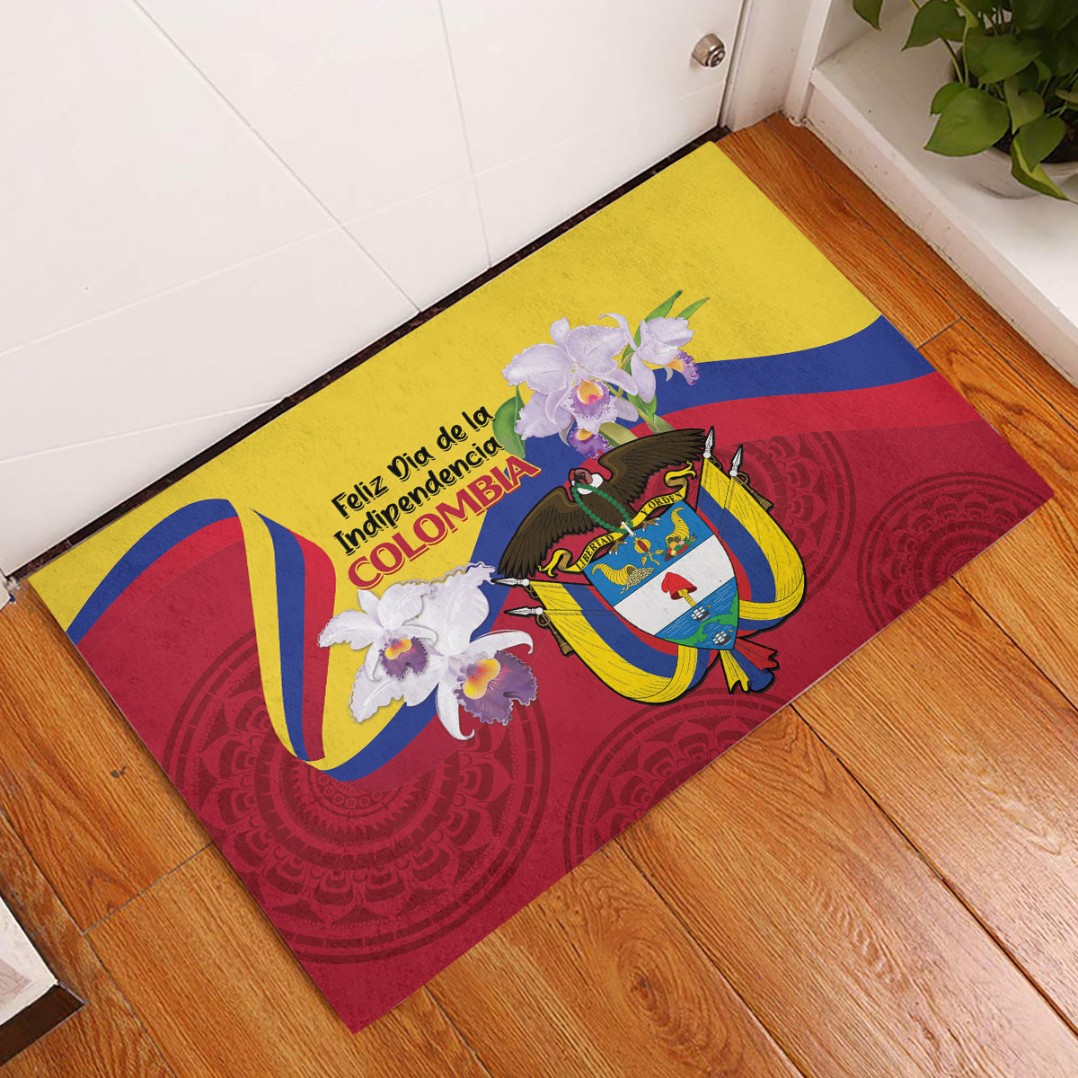 Colombia Independence Day Rubber Doormat Feliz Dia de la Independencia - Wonder Print Shop