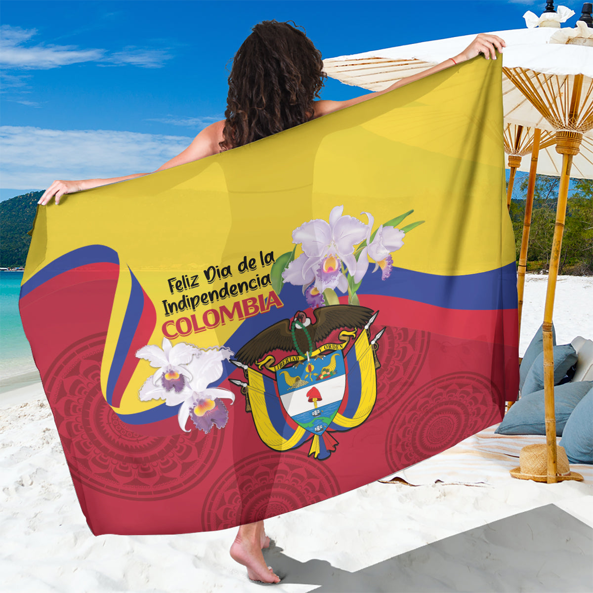 Colombia Independence Day Sarong Feliz Dia de la Independencia - Wonder Print Shop