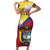 Colombia Independence Day Short Sleeve Bodycon Dress Feliz Dia de la Independencia - Wonder Print Shop