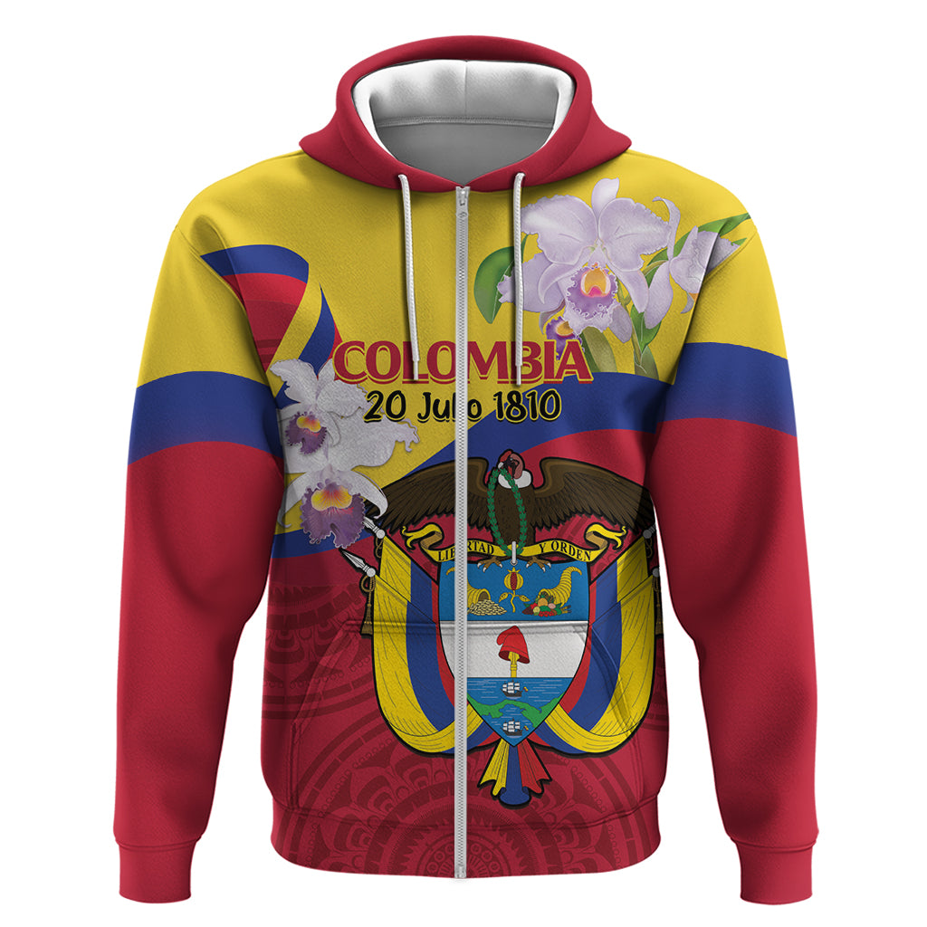 Colombia Independence Day Zip Hoodie Feliz Dia de la Independencia - Wonder Print Shop