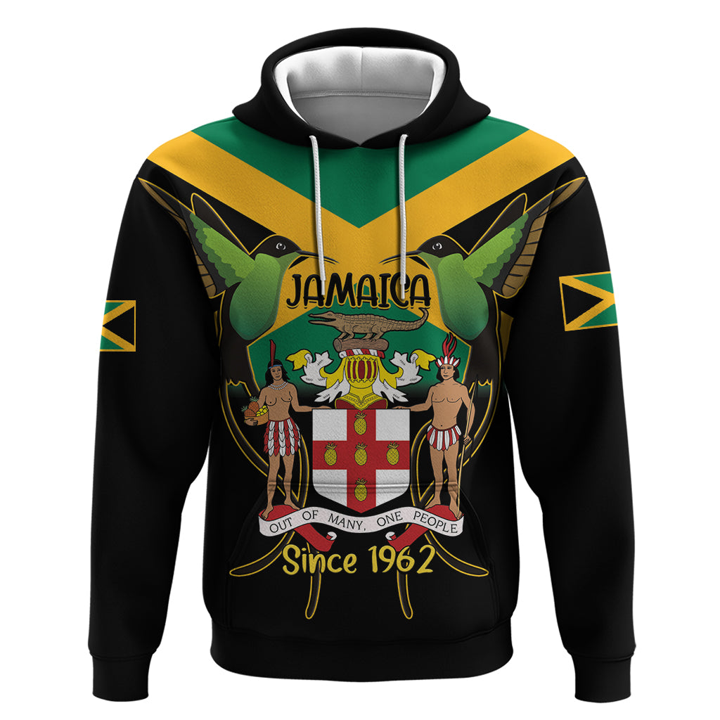 Jamaica Independence Day Hoodie Jumieka Coat Of Arms Mix Hummingbird - Wonder Print Shop