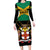 Jamaica Independence Day Long Sleeve Bodycon Dress Jumieka Coat Of Arms Mix Hummingbird - Wonder Print Shop