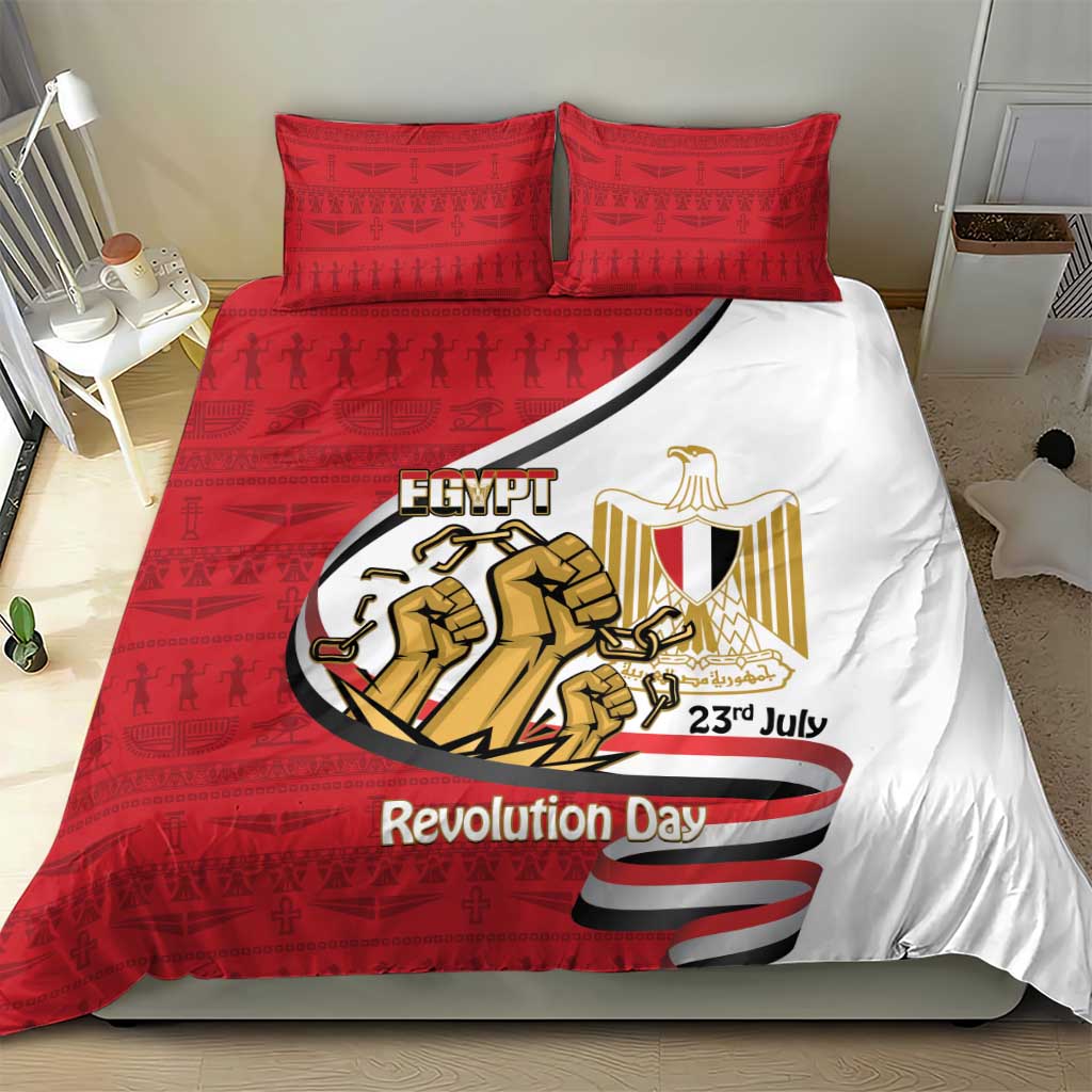 Egypt Revolution Day Bedding Set Coat of Arms Egyptian Pattern