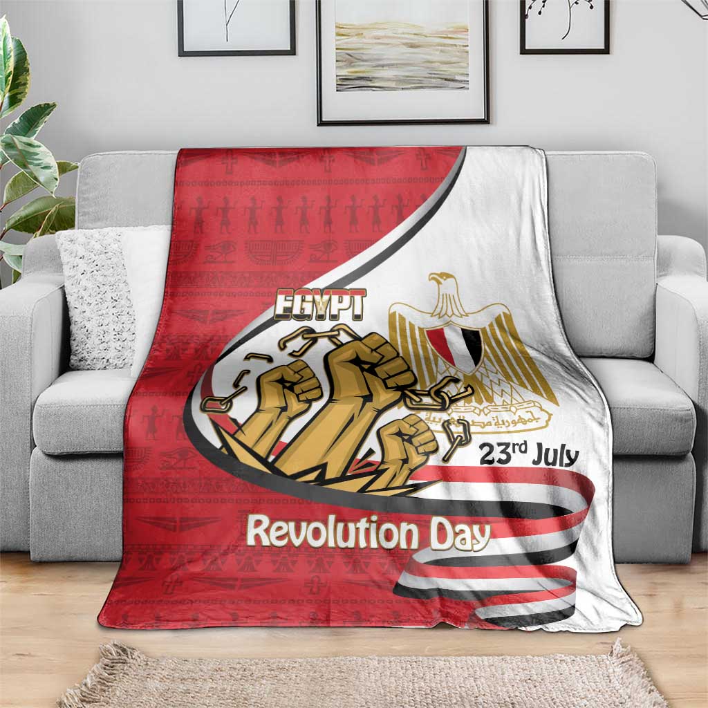Egypt Revolution Day Blanket Coat of Arms Egyptian Pattern