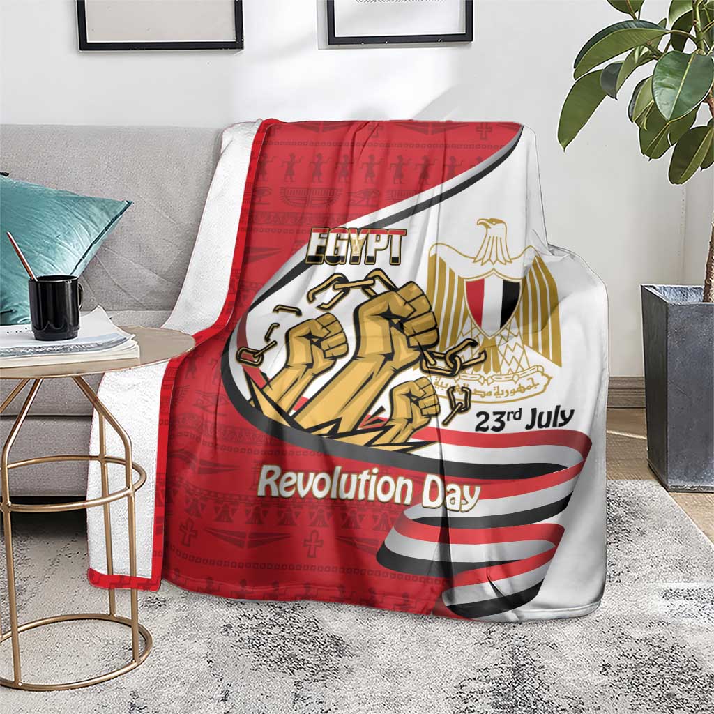 Egypt Revolution Day Blanket Coat of Arms Egyptian Pattern