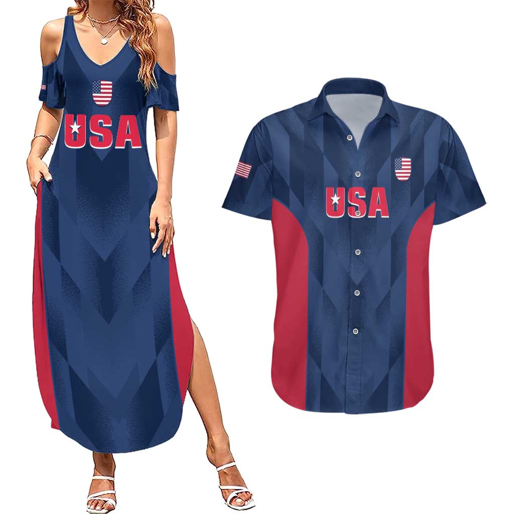 Custom USA Cricket Couples Matching Summer Maxi Dress and Hawaiian Shirt Go United States Simple Version - Wonder Print Shop