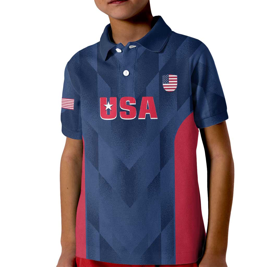 Custom USA Cricket Kid Polo Shirt Go United States Simple Version - Wonder Print Shop