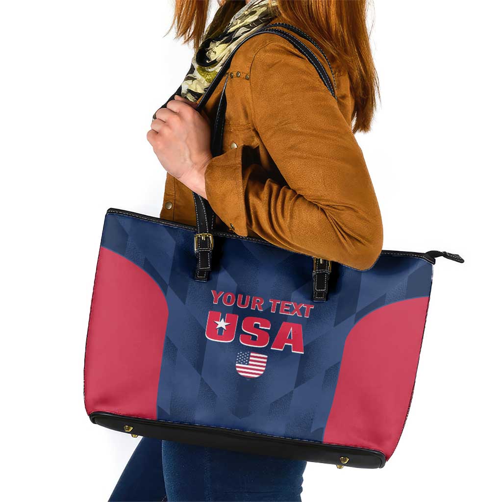 Custom USA Cricket Leather Tote Bag Go United States Simple Version