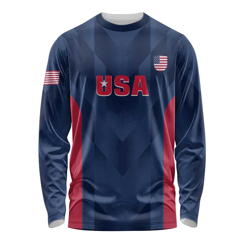 Custom USA Cricket Long Sleeve Shirt Go United States Simple Version - Wonder Print Shop