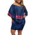 Custom USA Cricket Off Shoulder Short Dress Go United States Simple Version - Wonder Print Shop