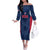 Custom USA Cricket Off The Shoulder Long Sleeve Dress Go United States Simple Version - Wonder Print Shop